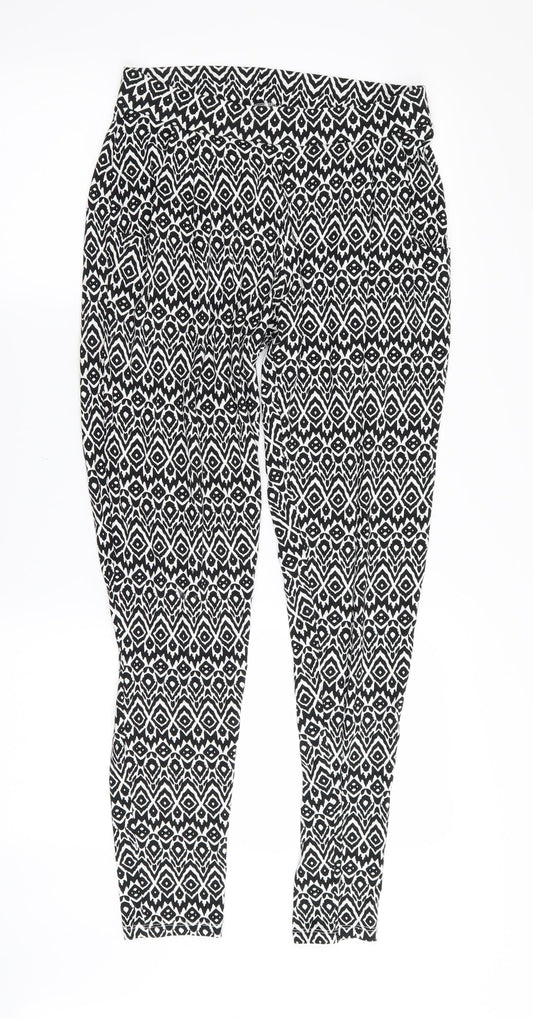F&F Womens Multicoloured Floral  Jogger Trousers Size 8 L28 in - Stretch waistband