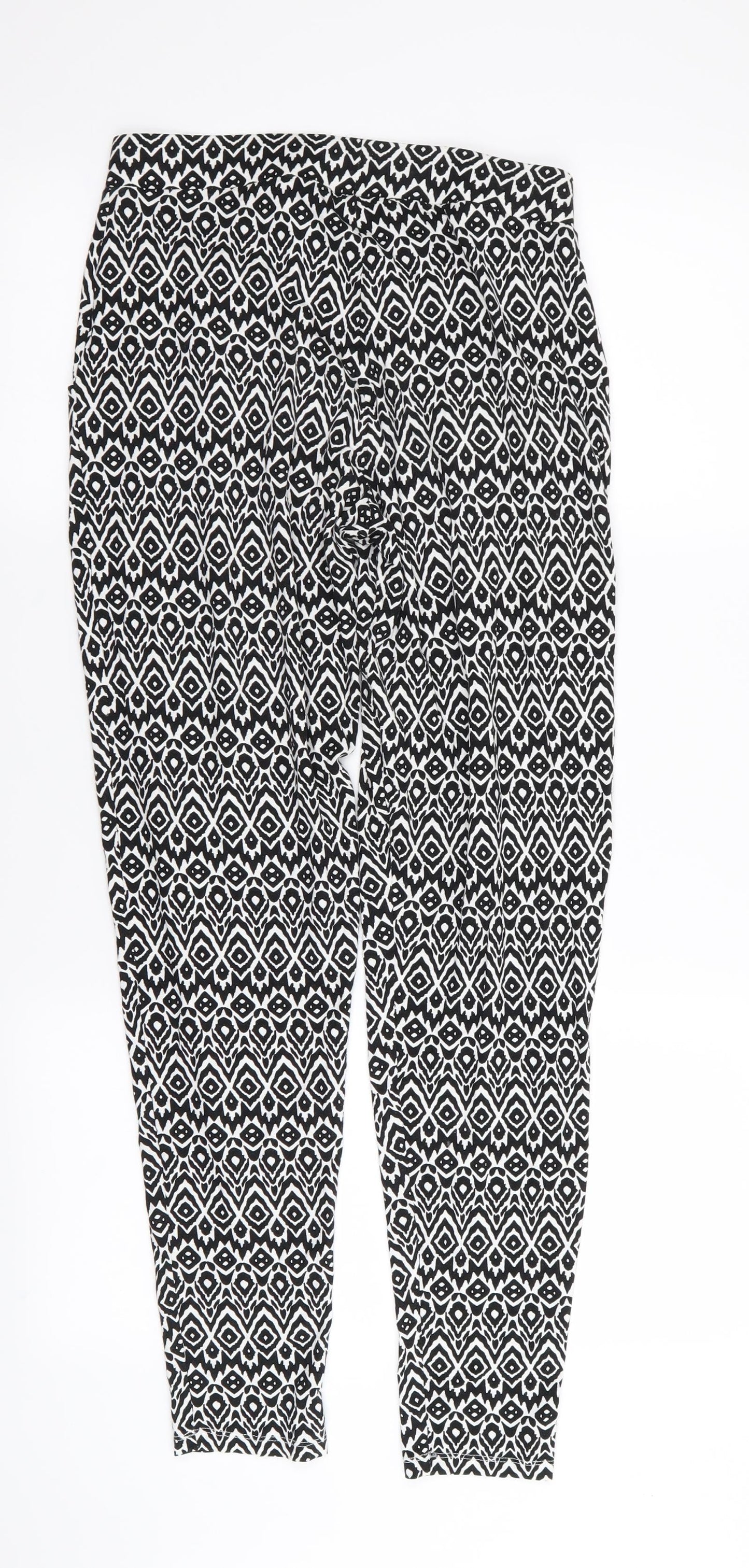 F&F Womens Multicoloured Floral  Jogger Trousers Size 8 L28 in - Stretch waistband