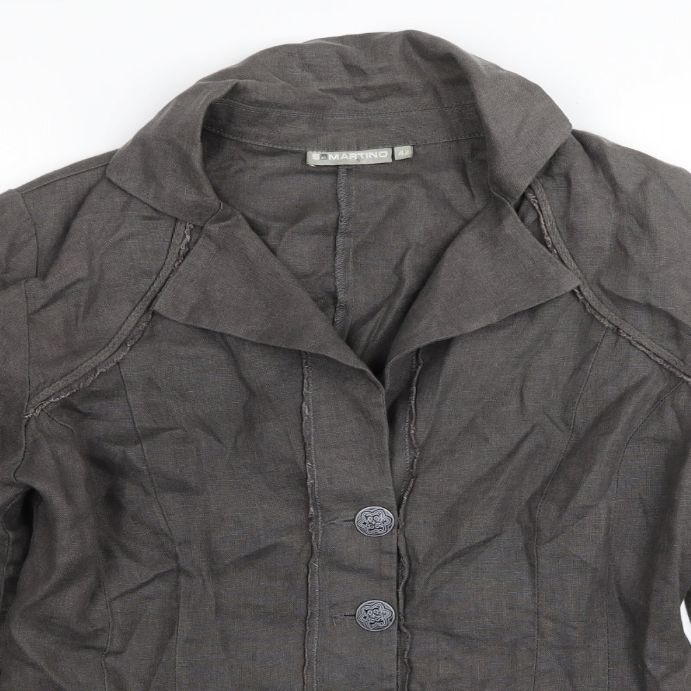 SAMARTINO Womens Grey   Pullover Jumper Size 14  - BUTTON UP