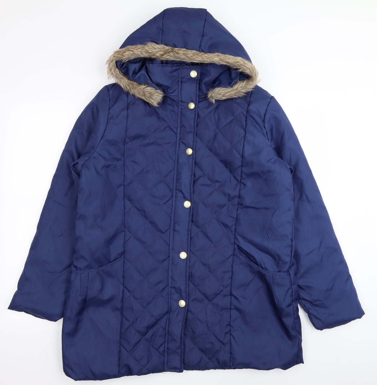 Anne De Lancay Womens Blue   Parka Coat Size M