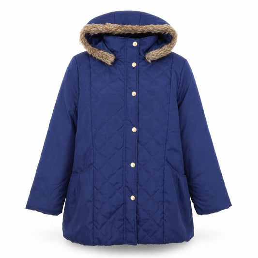 Anne De Lancay Womens Blue   Parka Coat Size M