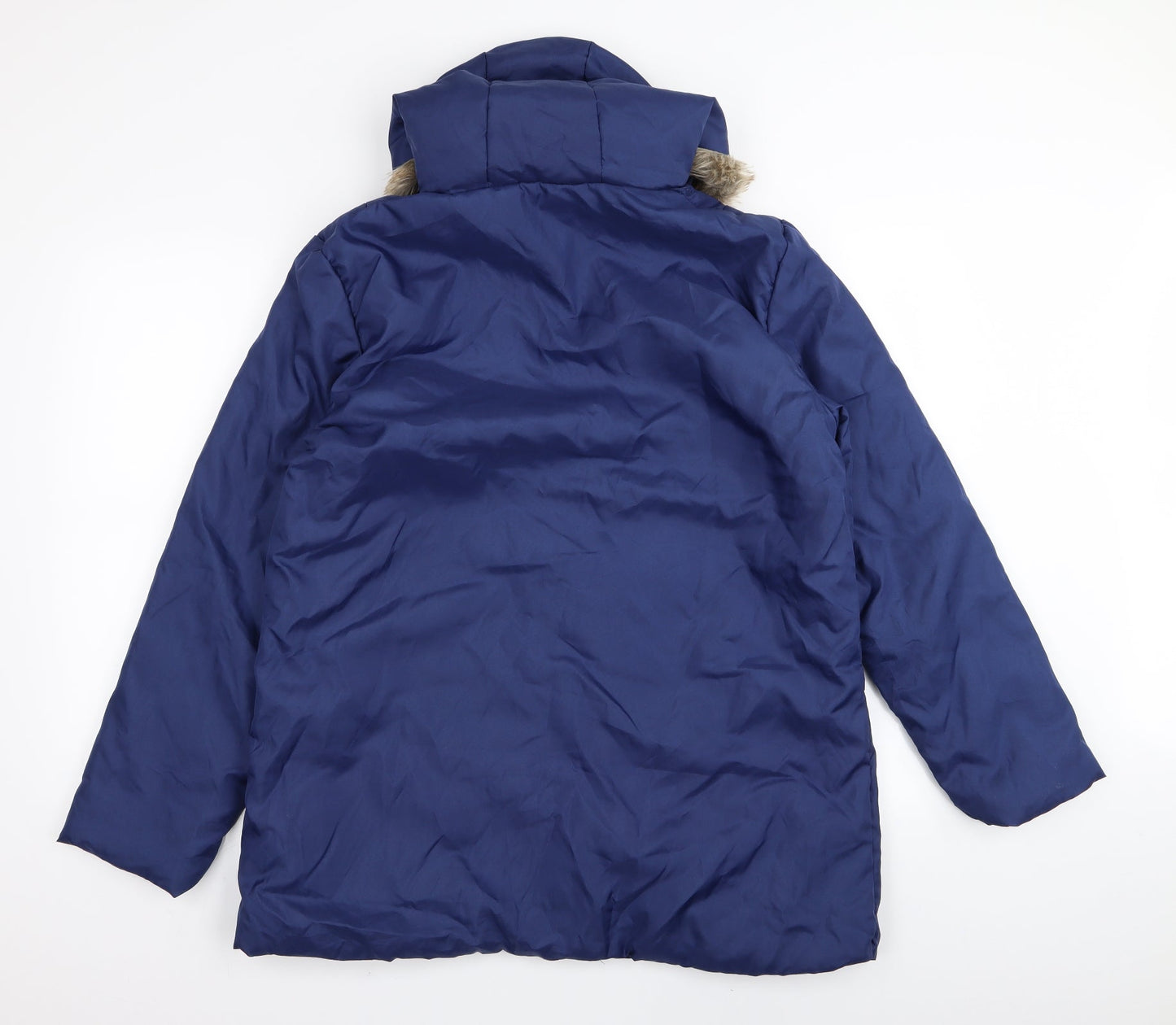 Anne De Lancay Womens Blue   Parka Coat Size M