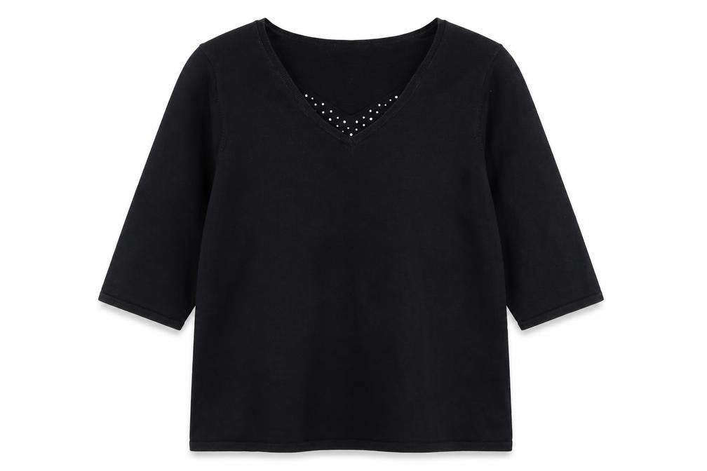 First Issue Womens Black   Basic T-Shirt Size M