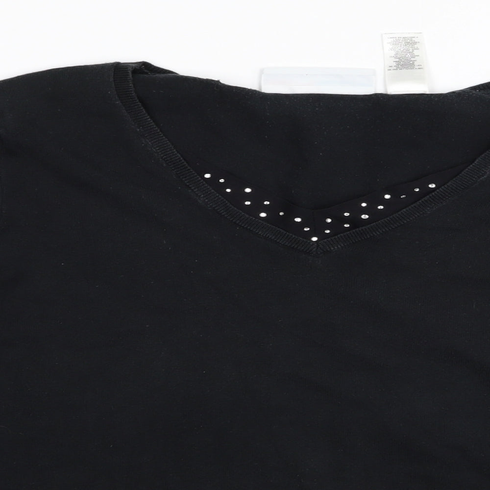 First Issue Womens Black   Basic T-Shirt Size M