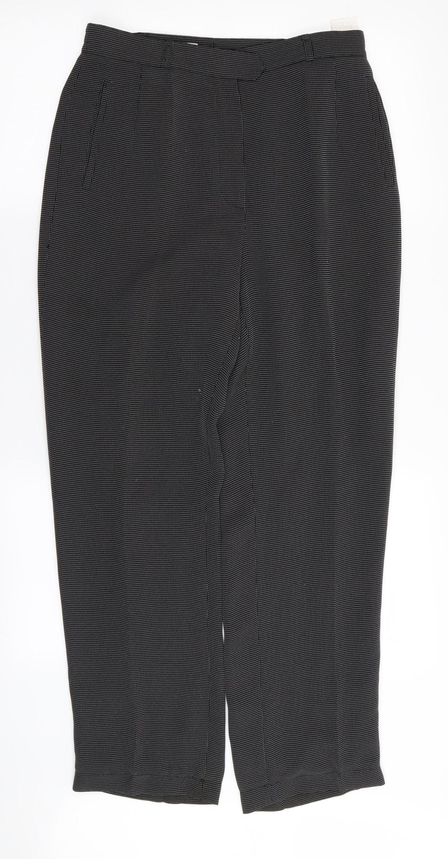 Preworn Womens Black Houndstooth  Trousers  Size 12 L27 in