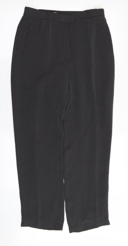 Preworn Womens Black Houndstooth  Trousers  Size 12 L27 in
