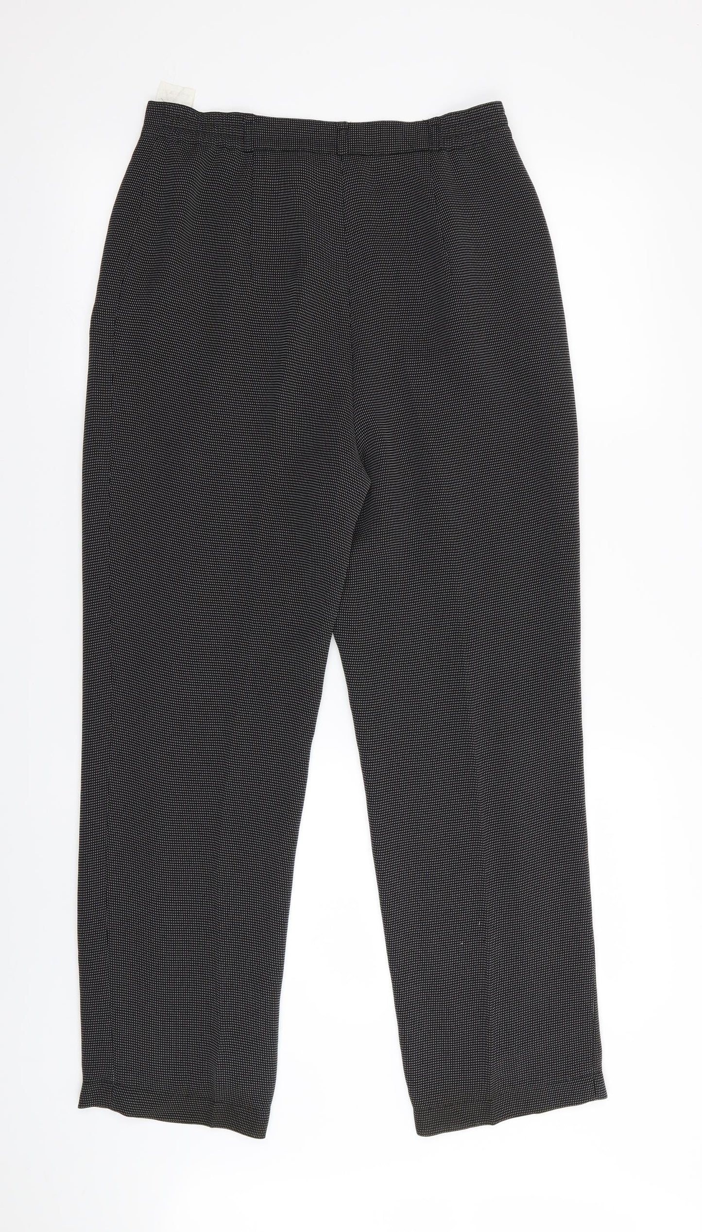 Preworn Womens Black Houndstooth  Trousers  Size 12 L27 in