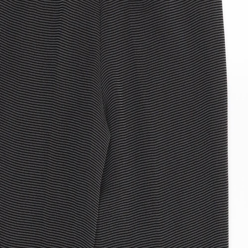 Preworn Womens Black Houndstooth  Trousers  Size 12 L27 in