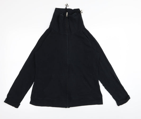 M&S Womens Black   Full Zip Jumper Size 14
