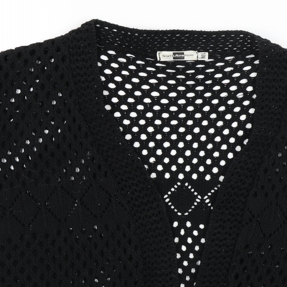 Sixth Avenue Womens Black   Wrap Jumper Size L