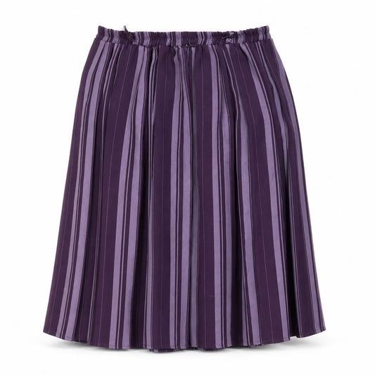 Preworn Womens Purple Striped  Pleated Skirt Size L