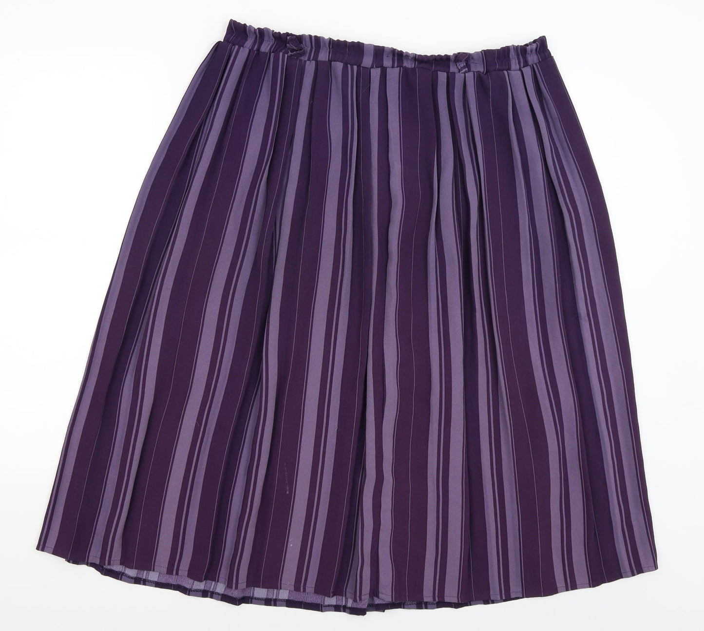 Preworn Womens Purple Striped  Pleated Skirt Size L