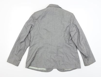 Preloved essence Womens Grey   Jacket Blazer Size 16 - Back