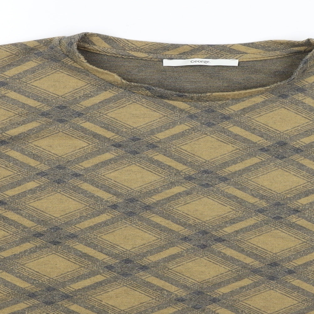 George Womens Yellow Argyle/Diamond  Pullover Jumper Size 12