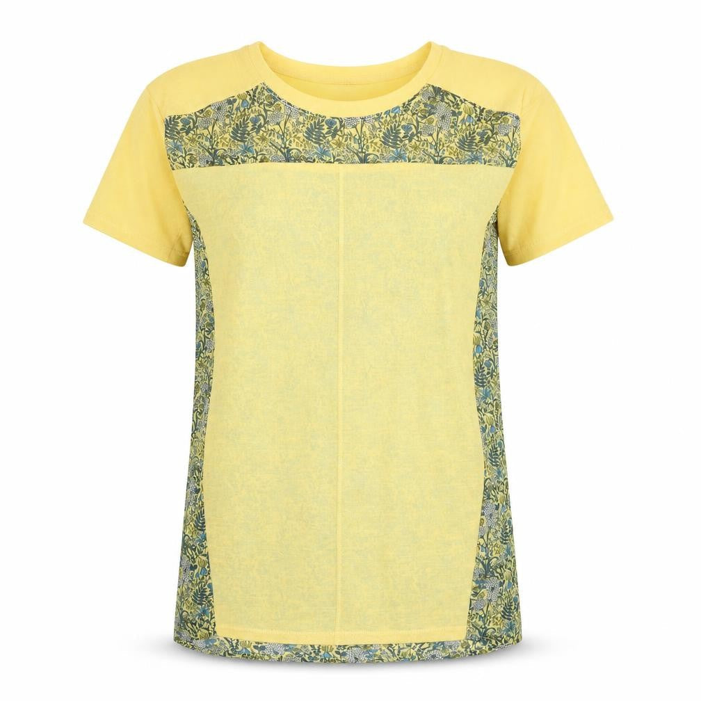 NEXT Womens Yellow Floral  Basic T-Shirt Size 6