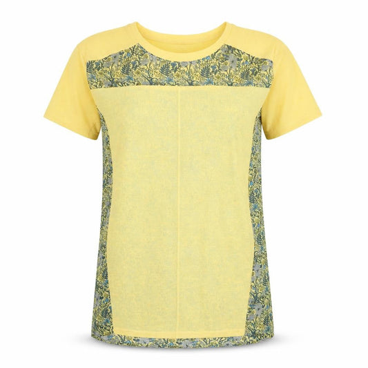Next Womens Yellow Floral  Basic T-Shirt Size 6
