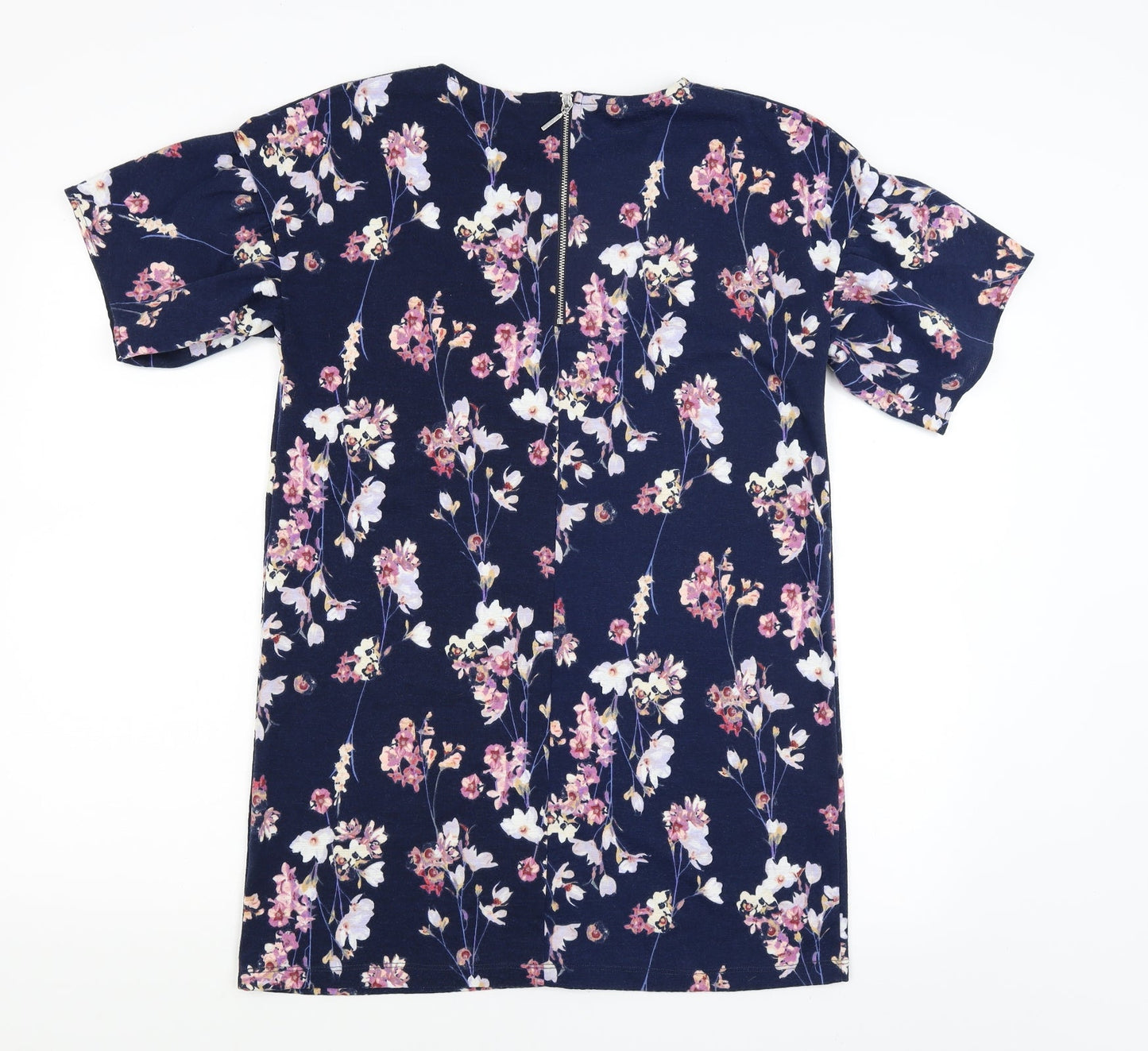 F&F Womens Blue Floral  Tunic T-Shirt Size 8
