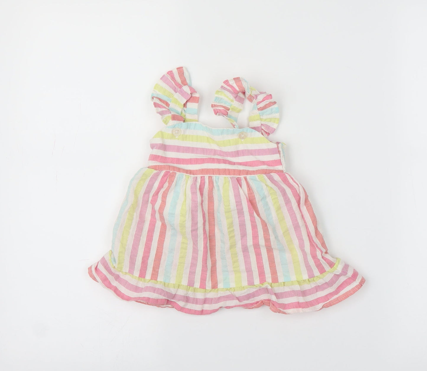 Fred & Flo Girls Multicoloured Striped  A-Line  Size 6-9 Months