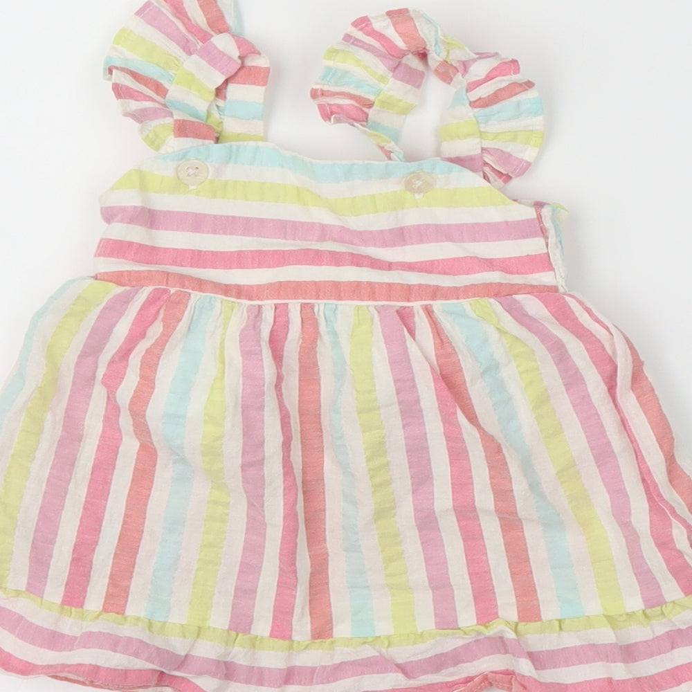Fred & Flo Girls Multicoloured Striped  A-Line  Size 6-9 Months