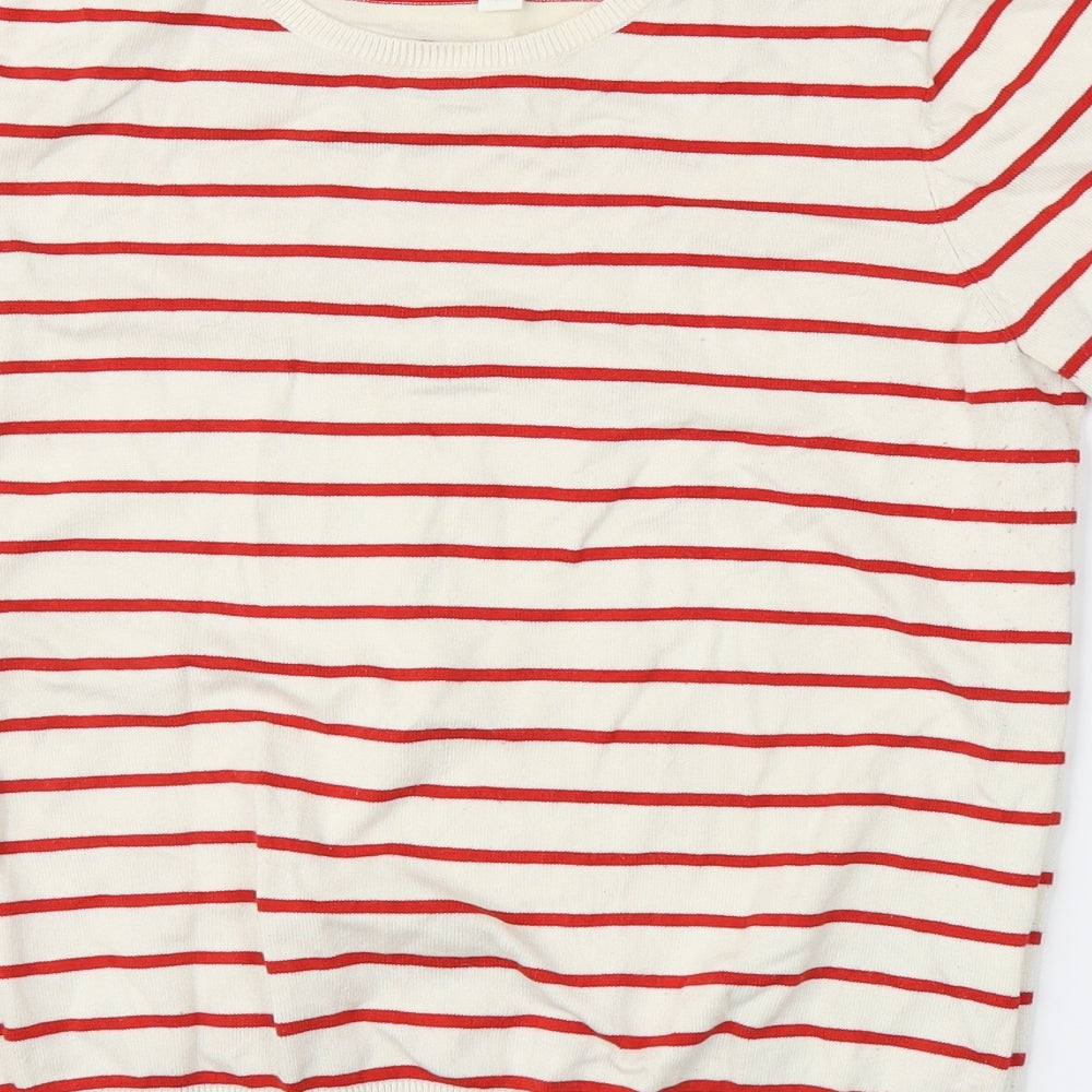 H&M Womens Ivory Striped  Basic Blouse Size M