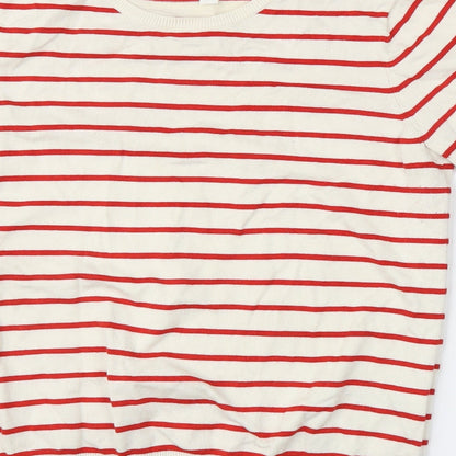 Preloved H&M Womens Ivory Striped  Basic Blouse Size M - Detail