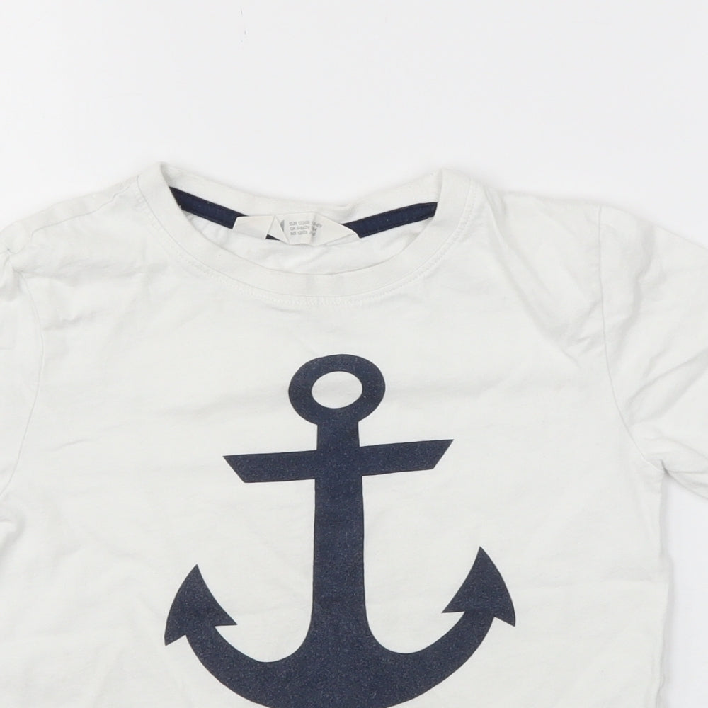 H&M Boys White   Basic T-Shirt Size 7-8 Years