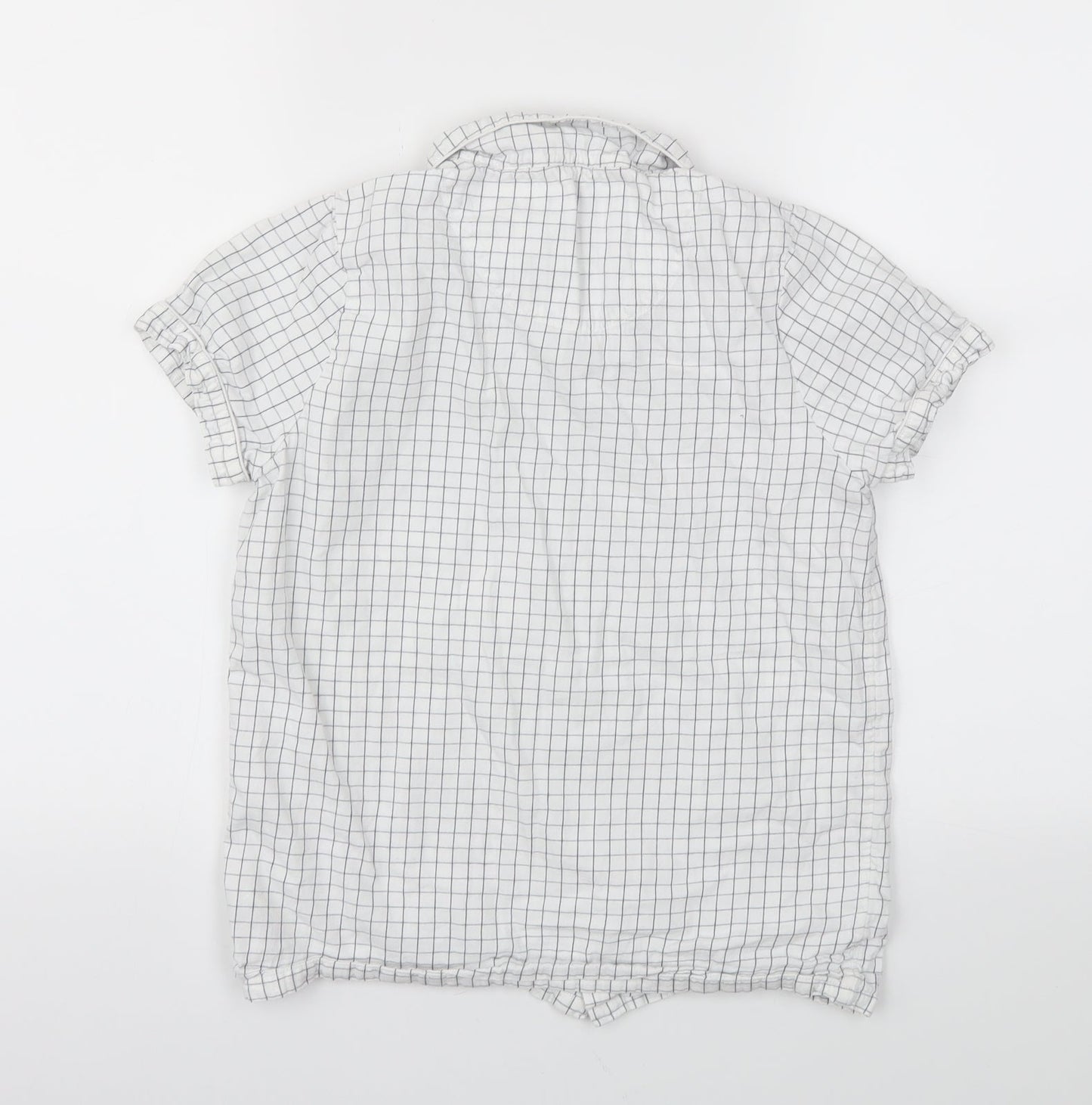 M&S Girls White Check  Basic T-Shirt Size 11-12 Years