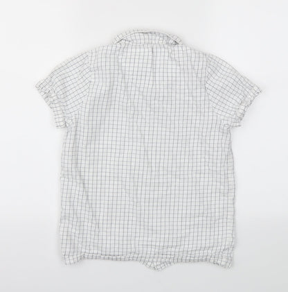 Preloved M&S Girls White Check  Basic T-Shirt Size 11-12 Years - Back