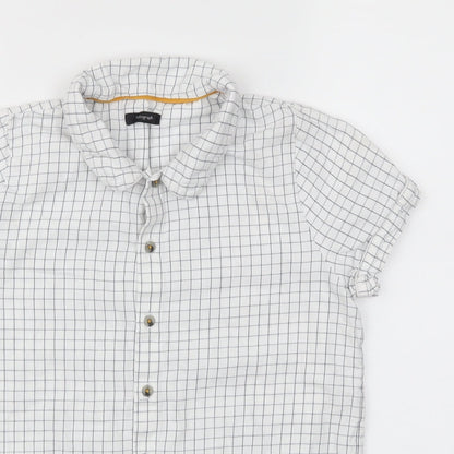 Preloved M&S Girls White Check  Basic T-Shirt Size 11-12 Years - Detail
