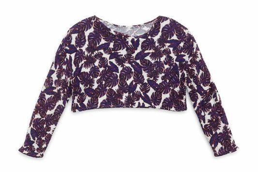 Divided by H&M Womens Purple Geometric  Cropped T-Shirt Size L