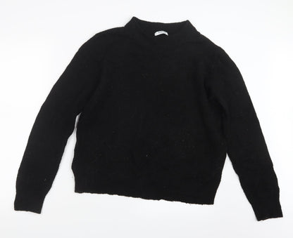 Pieces Womens Black  Knit Pullover Jumper Size L
