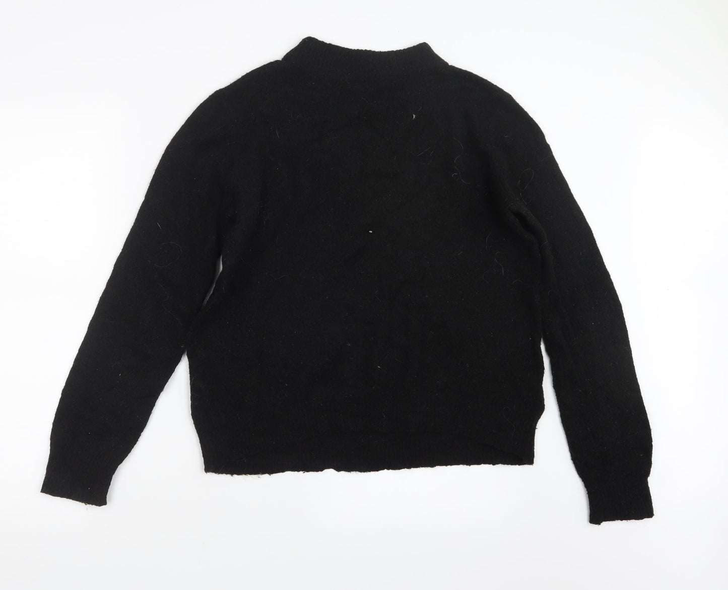 Pieces Womens Black  Knit Pullover Jumper Size L