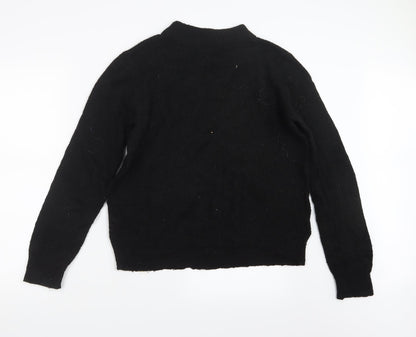 Pieces Womens Black  Knit Pullover Jumper Size L
