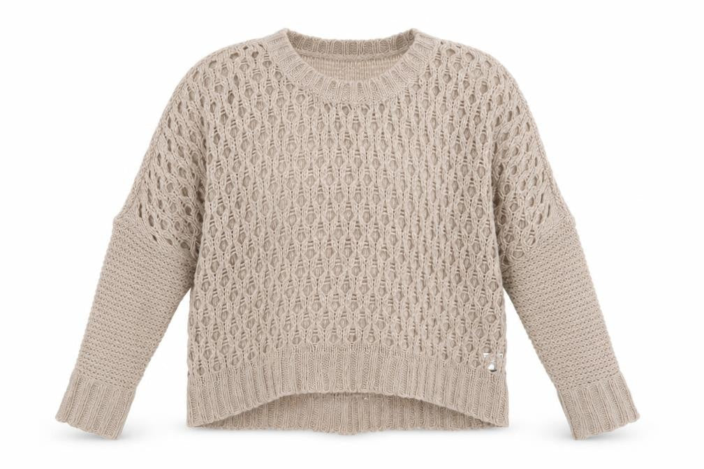 Miso Womens Beige  Knit Pullover Jumper Size 14