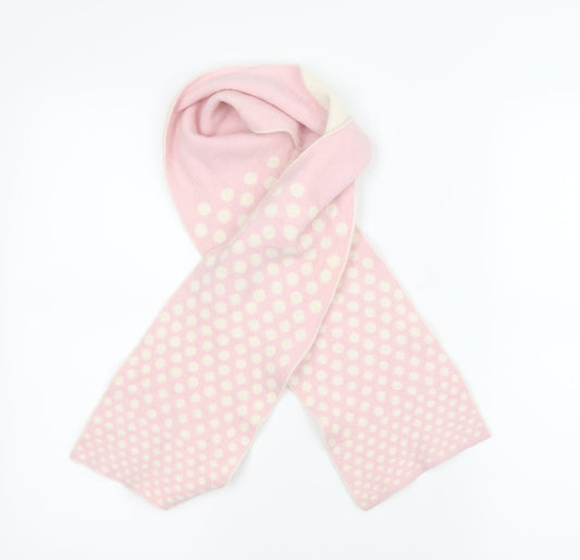 Preworn Womens Pink Polka Dot Knit  Scarf