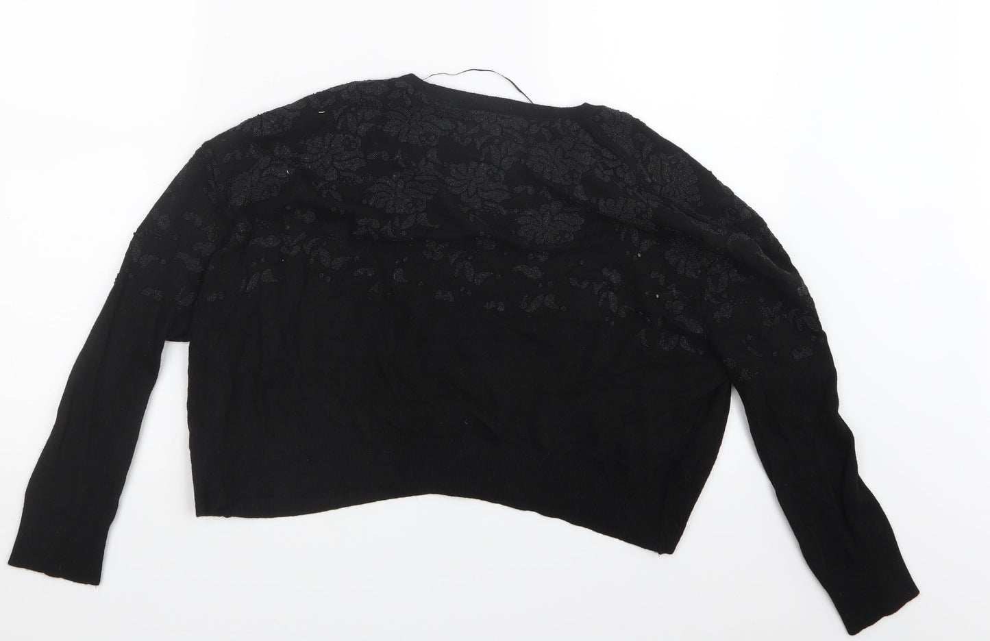 Zara Knit Womens Black  Knit Pullover Jumper Size M