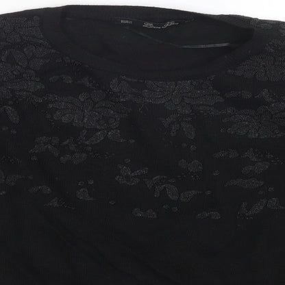 Zara Knit Womens Black  Knit Pullover Jumper Size M