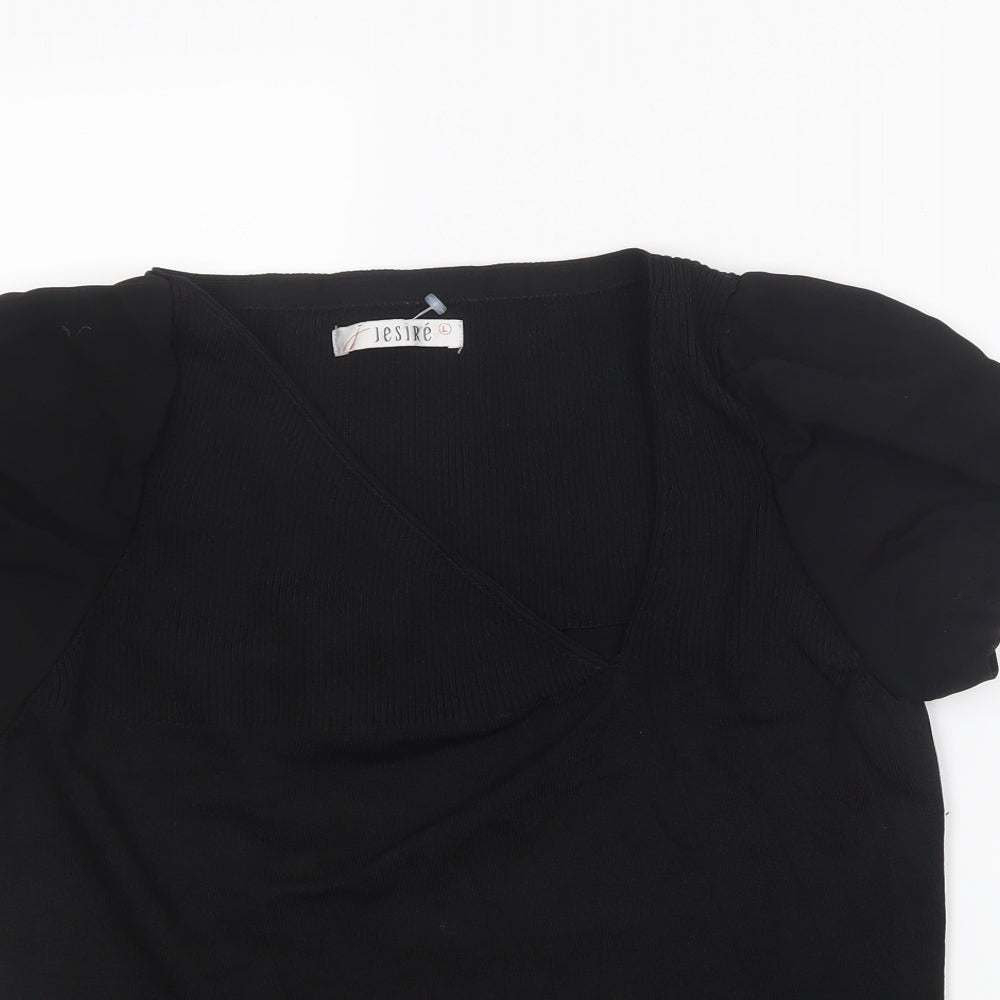 Jesire Womens Black   Basic T-Shirt Size L