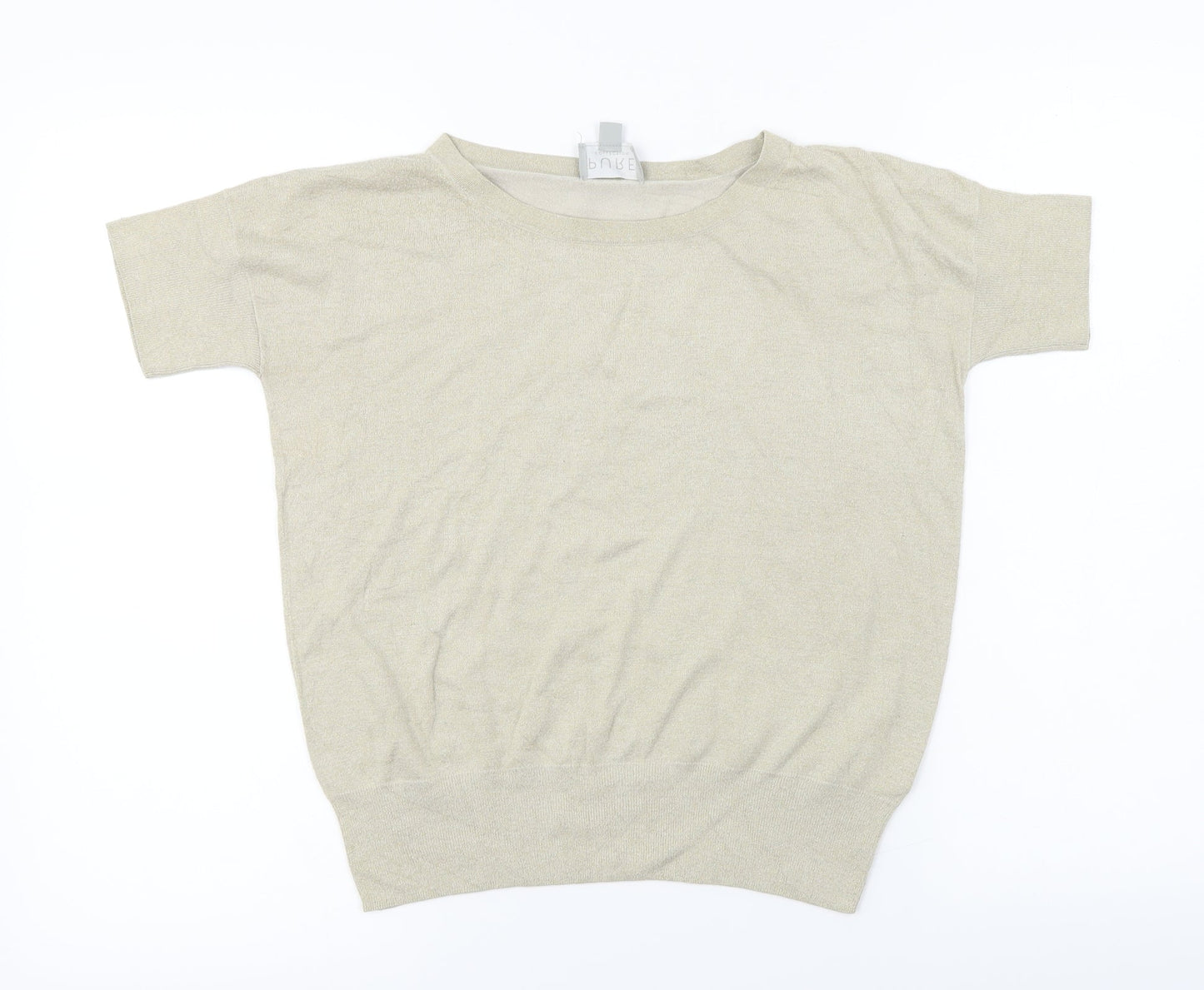 Pure Womens Beige   Basic T-Shirt Size 8