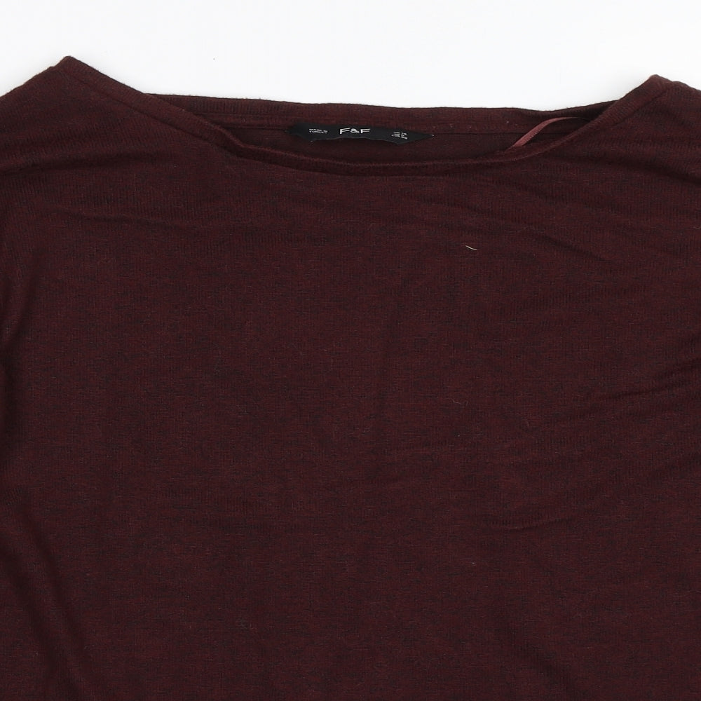F&F Womens Red   Pullover Jumper Size 10