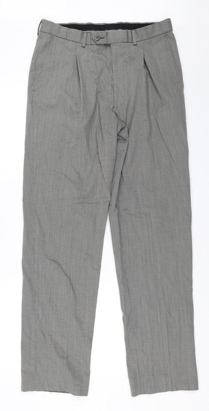 Preloved Marks and Spencer Mens Grey   Trousers  Size 32 in L33 in - Front