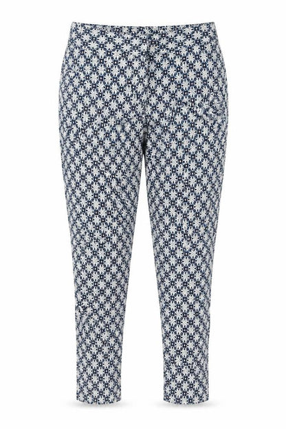 Warehouse Womens Black Geometric  Capri Trousers Size 6 L27 in