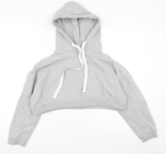 Bikbok Womens Grey   Pullover Hoodie Size M  - cropped hoodie