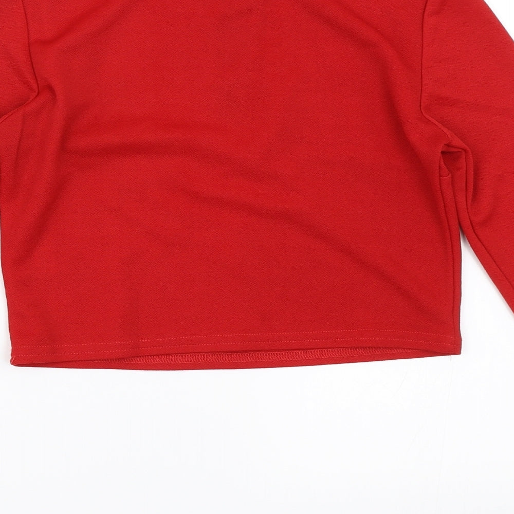 Select Womens Red   Cropped Blouse Size 6