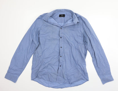 Preloved F&F Mens Blue    Button-Up Size 17 - Front