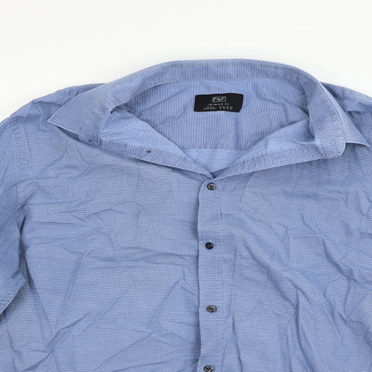 Preloved F&F Mens Blue    Button-Up Size 17 - Detail