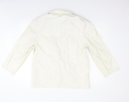 Preloved ST MICHAEL Womens Beige   Jacket Blazer Size 16 - Back