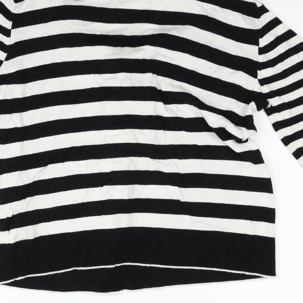 Per Una Womens Black Striped  Pullover Jumper Size 16