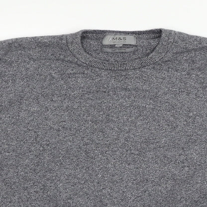 Preloved Marks and Spencer Mens Grey   Pullover Jumper Size XL - Detail