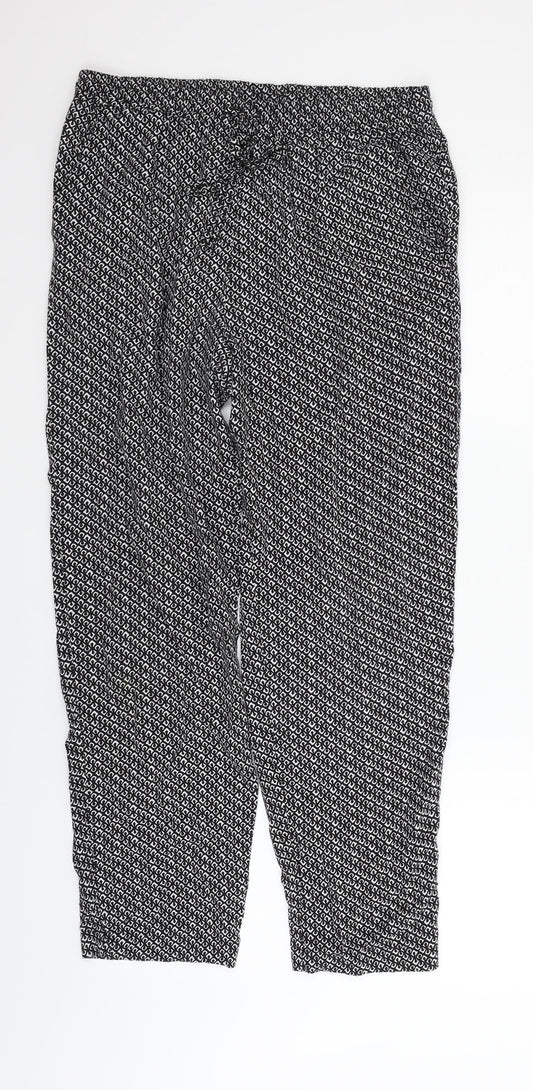 ble Womens Blue Geometric  Trousers  Size 12 L25 in